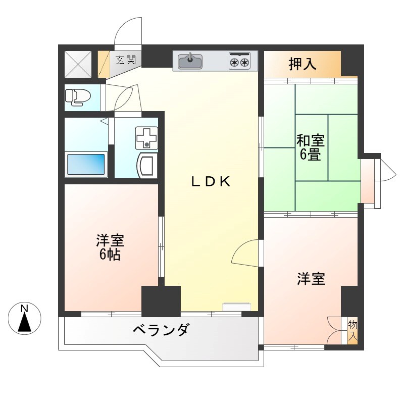 プラトー星 506号室 間取り