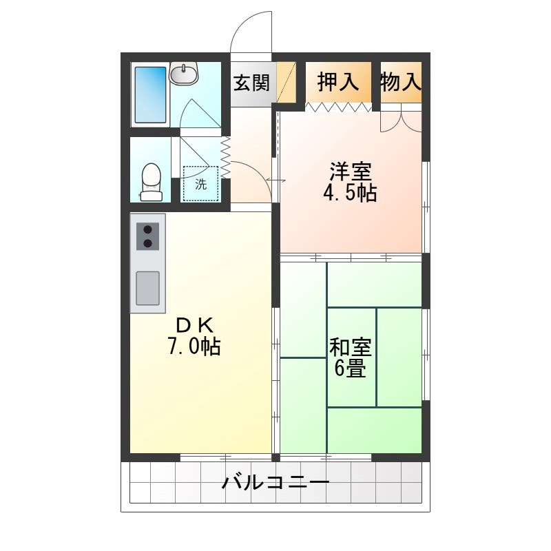 コーポ・ホザワ 104号室 間取り