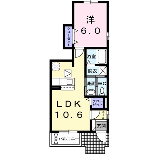 ヴィラ・大堀端Ｂ 103号室 間取り