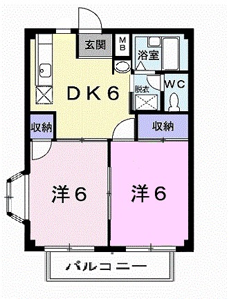 パールハイツＤ 203号室 間取り