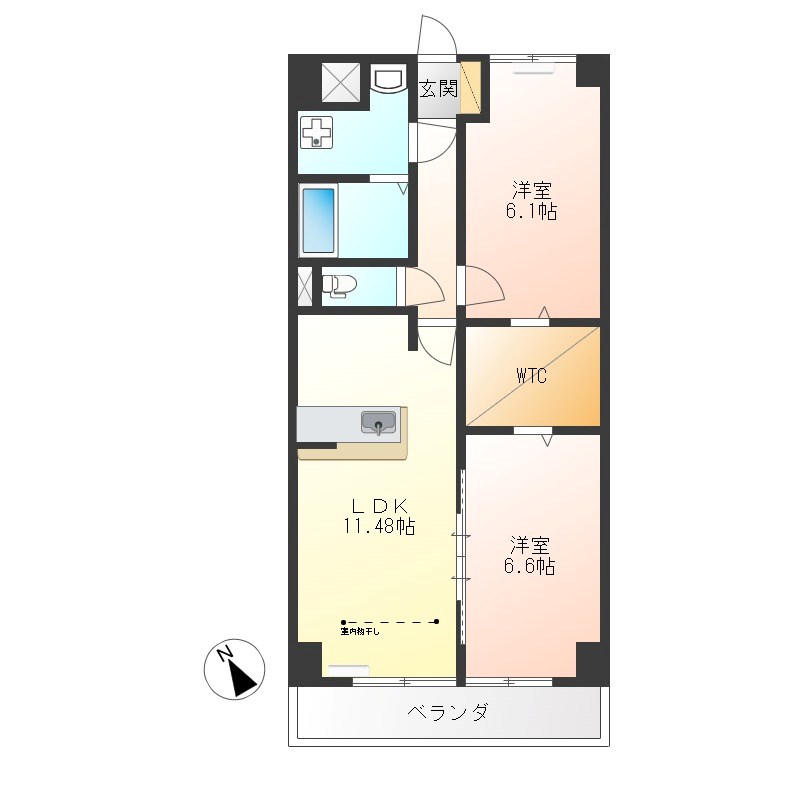 グランヒルズ 106号室 間取り