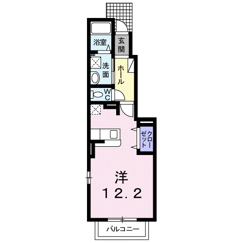 トゥインクル城南　Ｂ 104号室 間取り