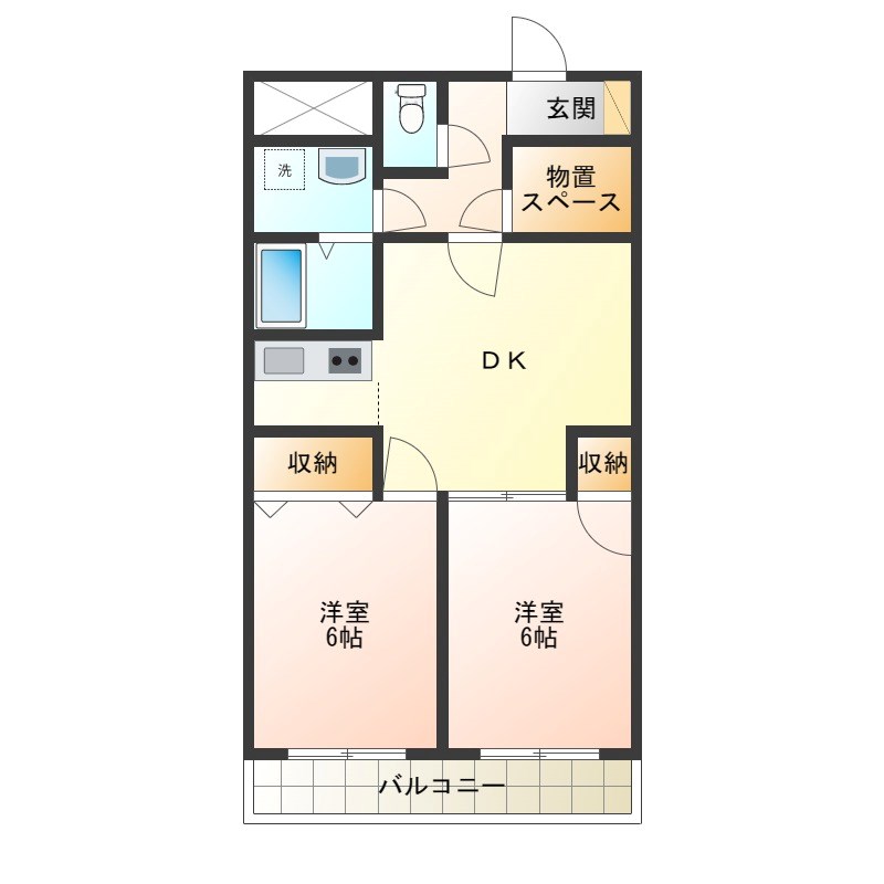 南晒屋コーポ 202号室 間取り