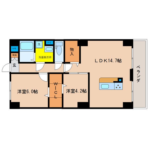 PLACIDES 311号室 間取り