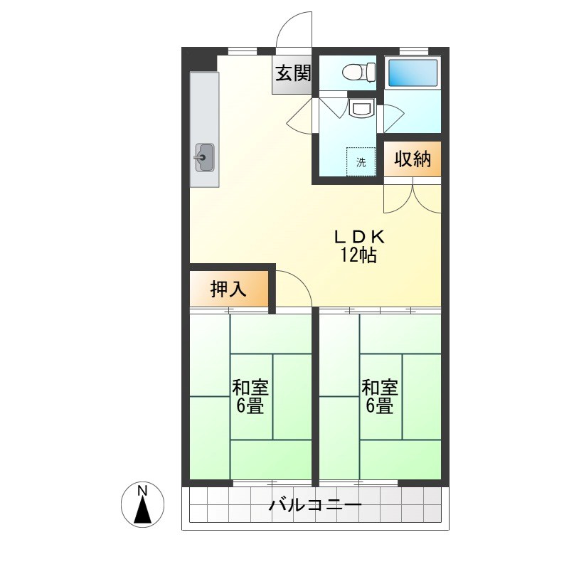 エーデルハイツ 201号室 間取り