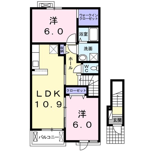 プランドールⅠ 202号室 間取り