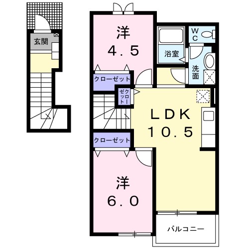 カーサ・ローマＡ 202号室 間取り