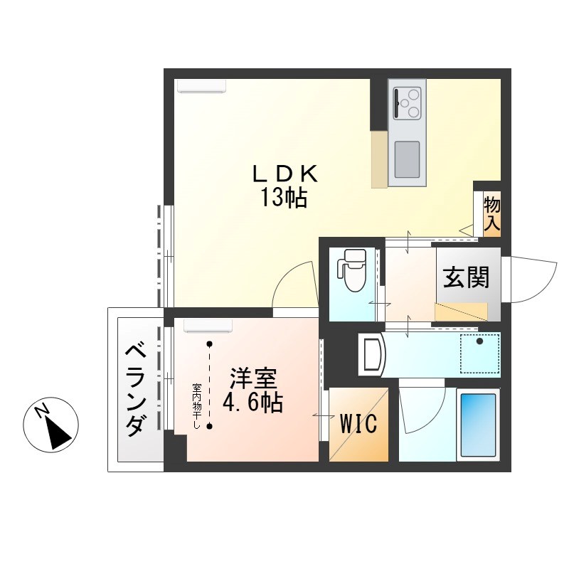 ジ　ワン　今泉 106号室 間取り