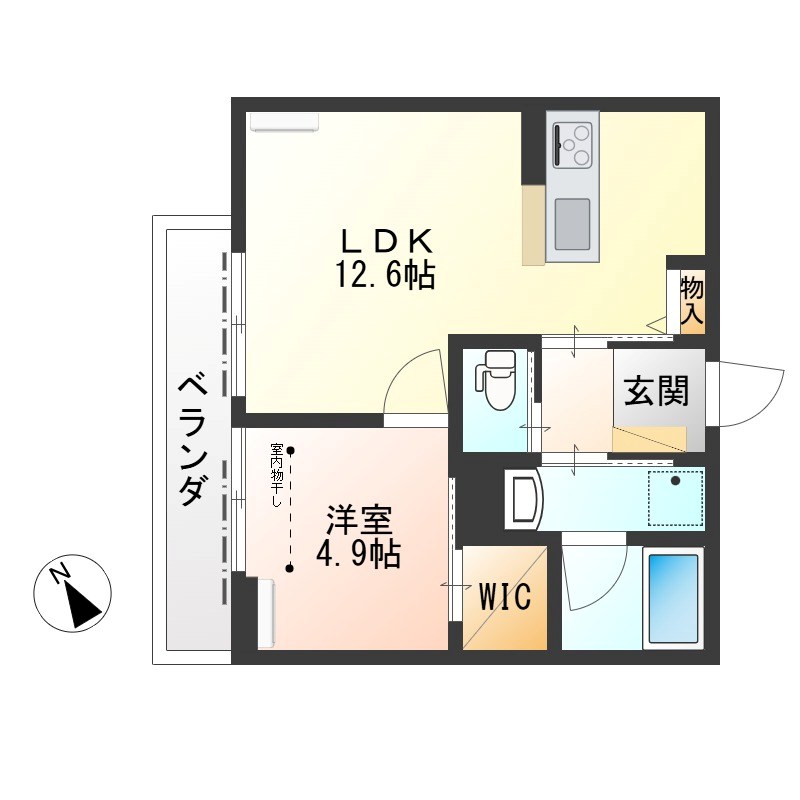 ジ　ワン　今泉 206号室 間取り