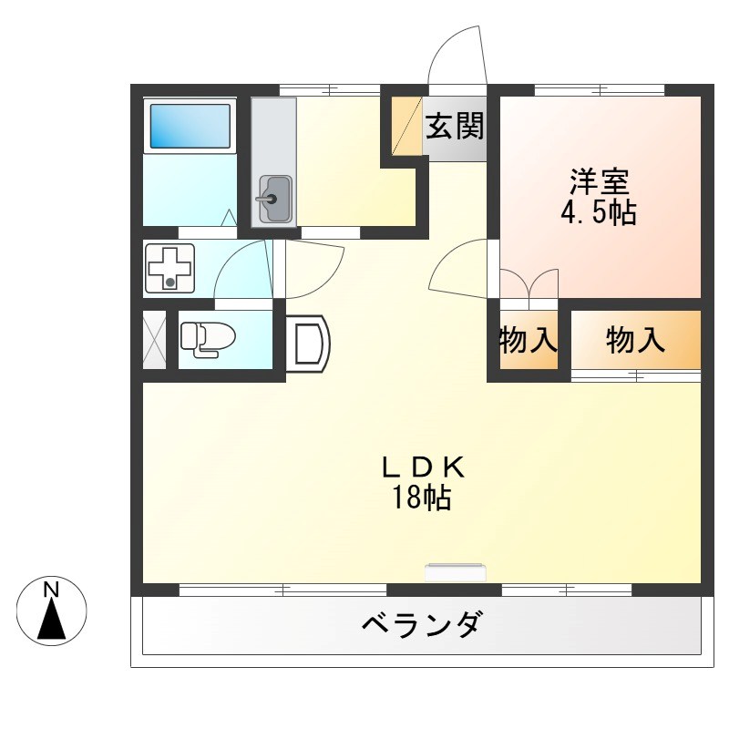 パインハウスⅡ 307号室 間取り