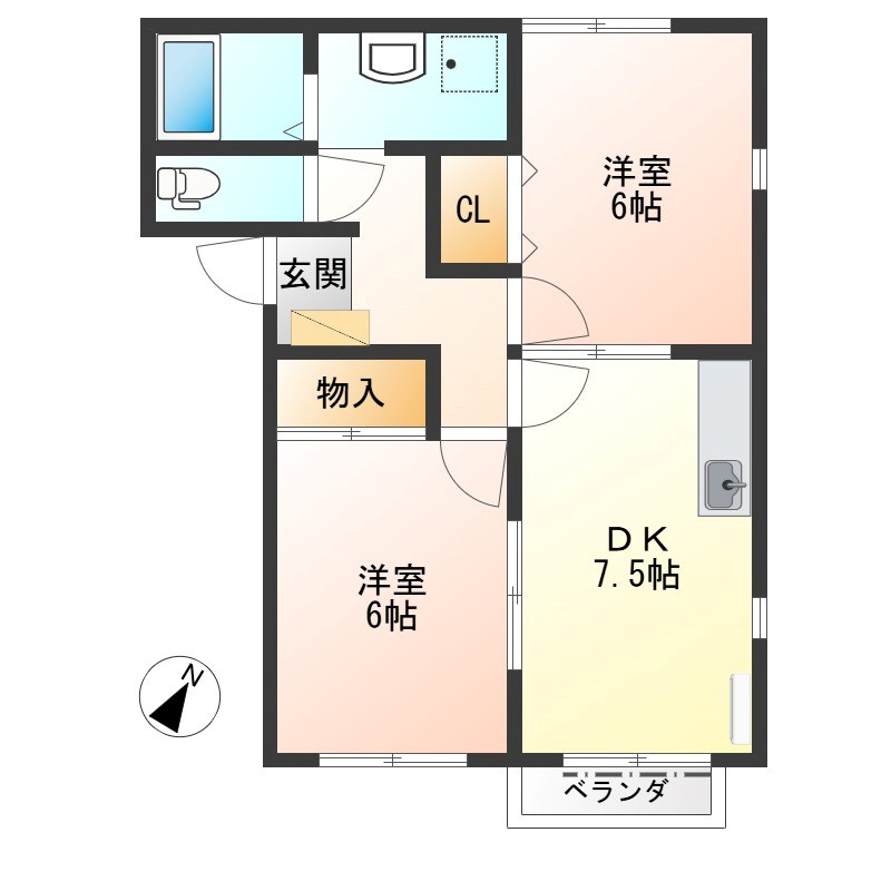 コーポ塚原 101号室 間取り