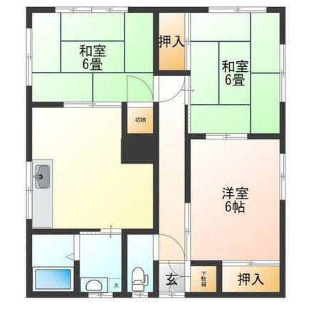 下高根沢町貸家（東棟） 間取り