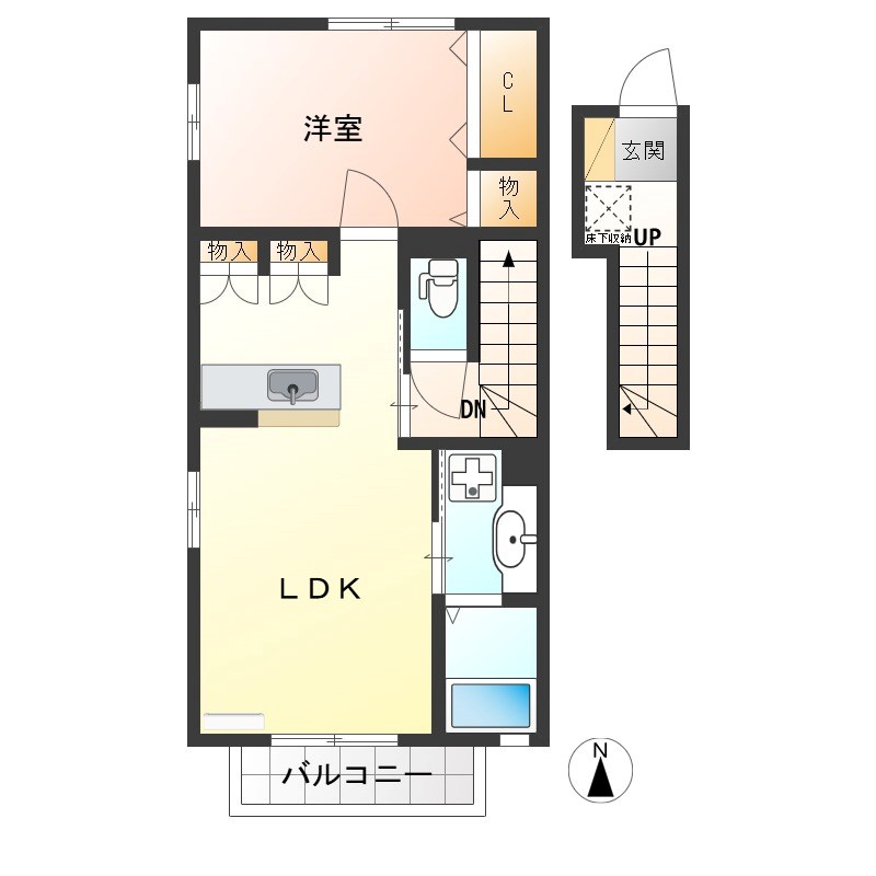 ビューラーKEN　B 203号室 間取り