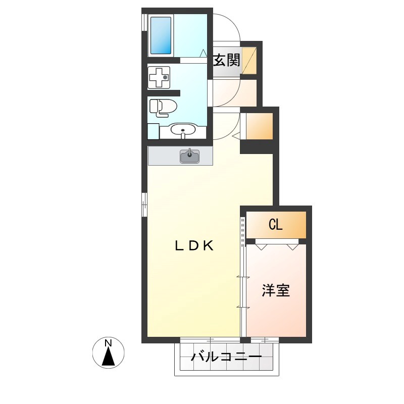 ビューラーKEN　C 103号室 間取り