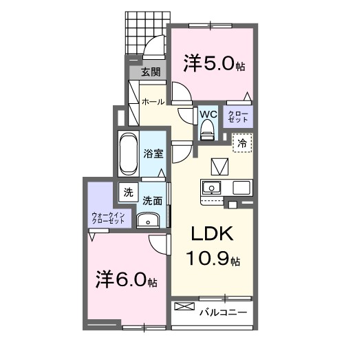シエロガーデン浅沼　Ｃ 102号室 間取り