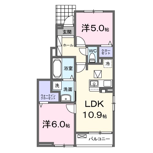 シエロガーデン浅沼　Ｃ 101号室 間取り