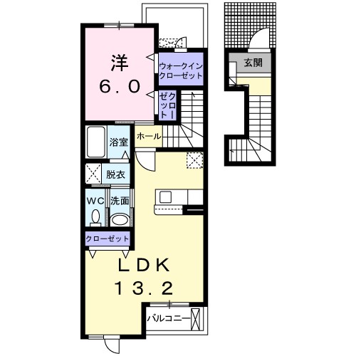 ヴィラ・大堀端Ｂ 202号室 間取り