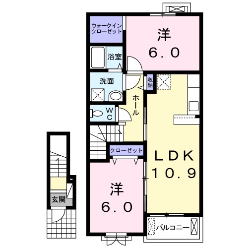 プランドールⅠ 204号室 間取り