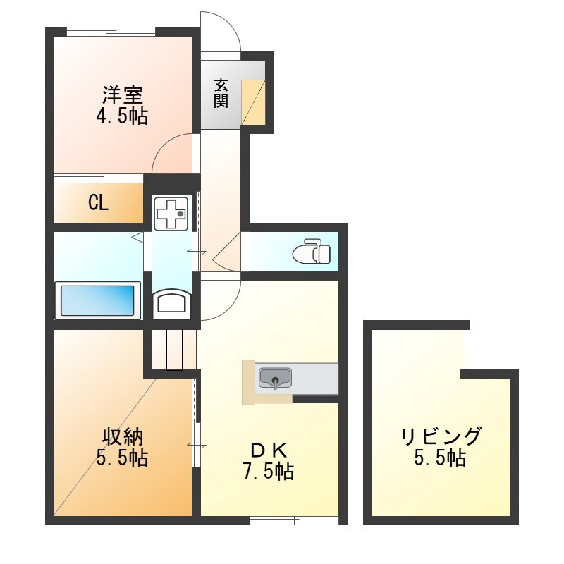 ラヴィーヌ中丸 101号室 間取り
