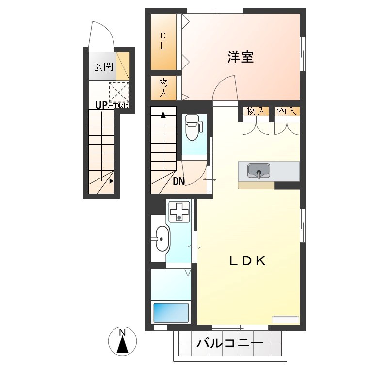 ビューラーKEN　C 201号室 間取り