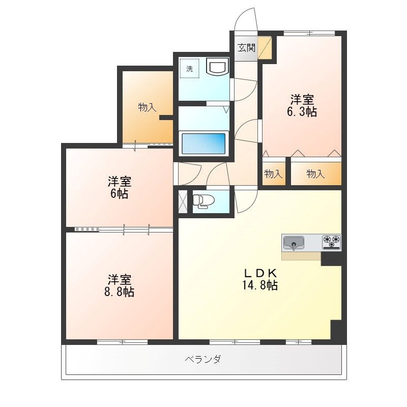 フォルテ 903号室 間取り