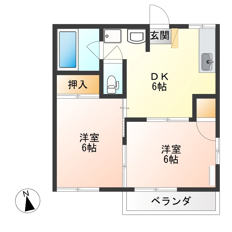 パークハイツ　A 201号室 間取り