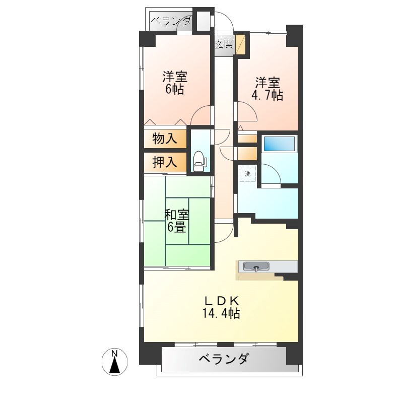 元今泉レジデンス 1501号室 間取り