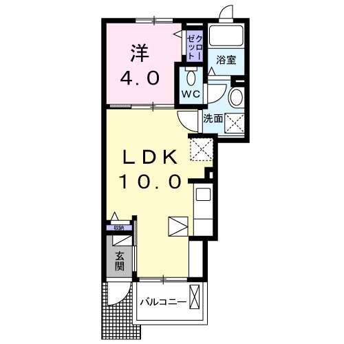 アビターレ 102号室 間取り