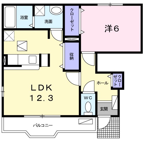 エアリー・カレントⅡ 101号室 間取り