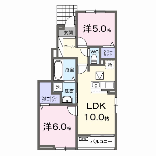 グランメールＢ 101号室 間取り