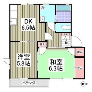 シャトルハイツB 202号室 間取り