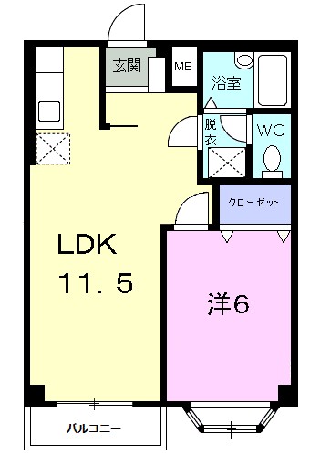 フランボワーズＧ 203号室 間取り