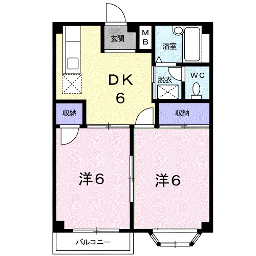 グリーンパレス恩田 202号室 間取り