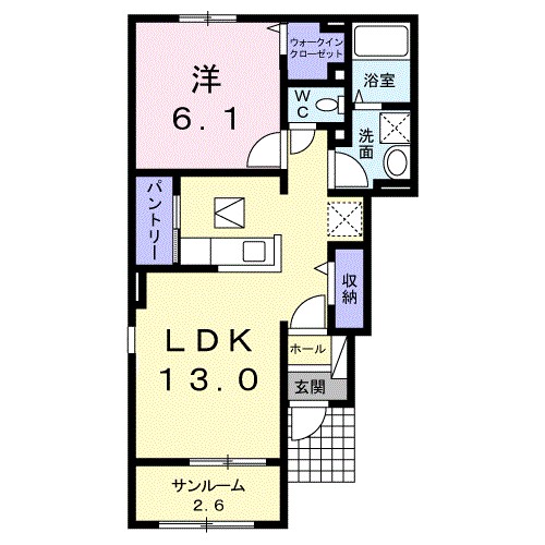 ペリーガーデン 101号室 間取り