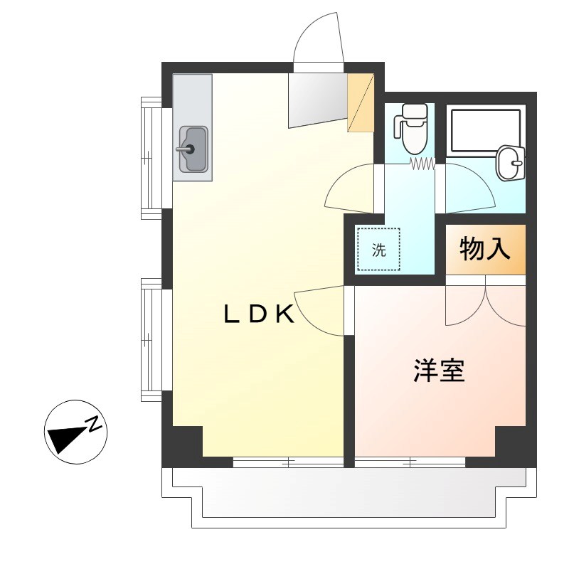 利久マンション 401号室 間取り