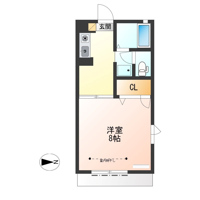 メゾン・ドラペB棟  201号室 間取り