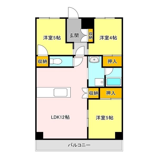 グローバル氏家 701号室 間取り