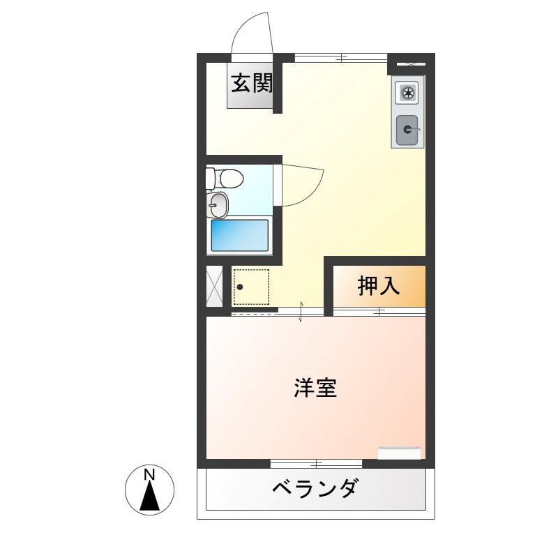 スカイハイツ長谷川 202号室 間取り