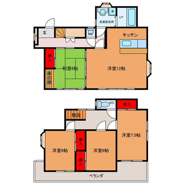 上野貸家 間取り