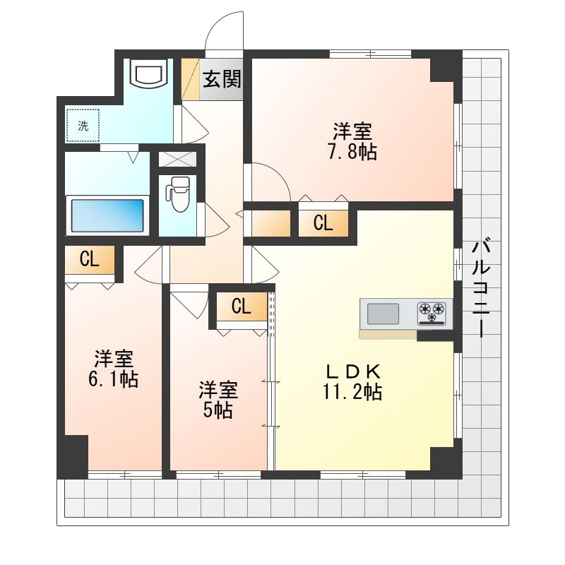 プラナス桜 806号室 間取り