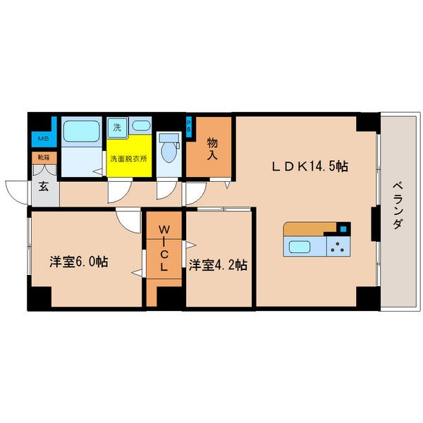 PLACIDES 608号室 間取り