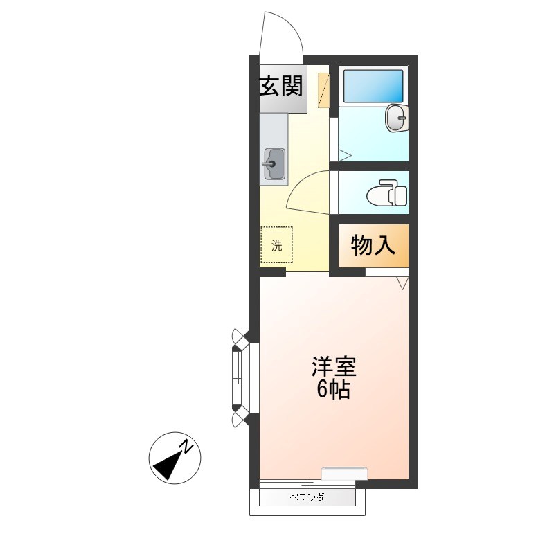 プレザン 202号室 間取り