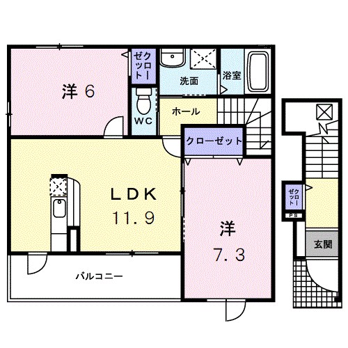 スターハイツＡ 201号室 間取り