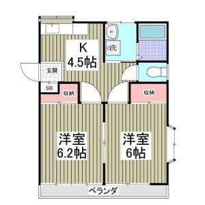 ソレアードコートB 102号室 間取り