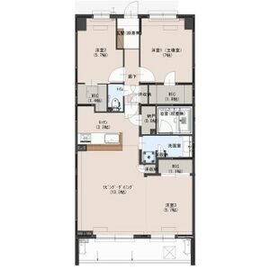 オデスビエント医大前 301号室 間取り