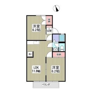 セジュール滝の原B 102号室 間取り