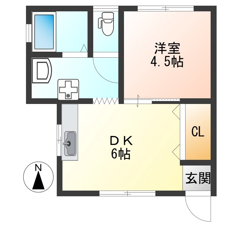 石橋平屋貸家16号棟　連棟 間取り