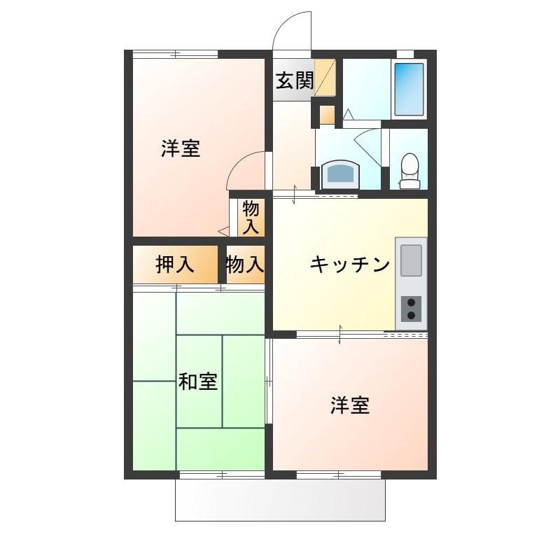 ガーデンテラス若宮 102号室 間取り