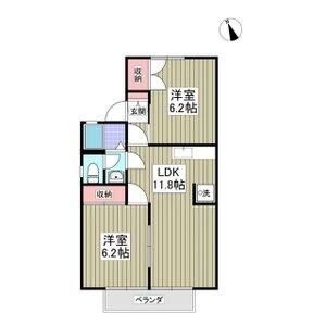 セジュール滝の原B 203号室 間取り