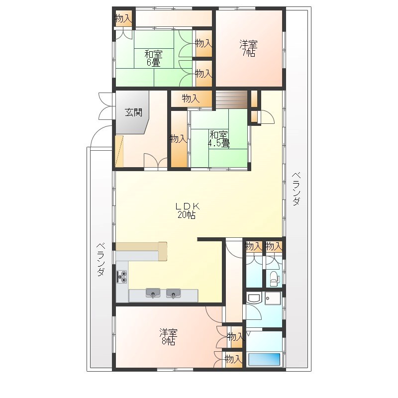 カドリーコーポ 301号室 間取り